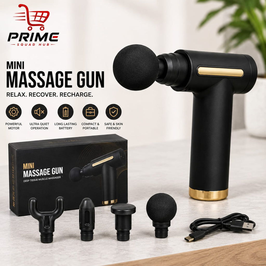 Rechargable Massage Gun with 4 Different Heads
