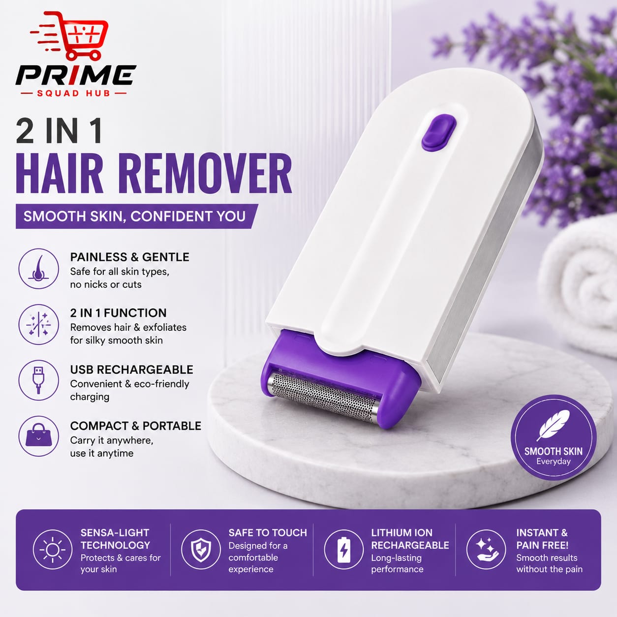 2-in-1 Electric Epilator & Shaver for Women