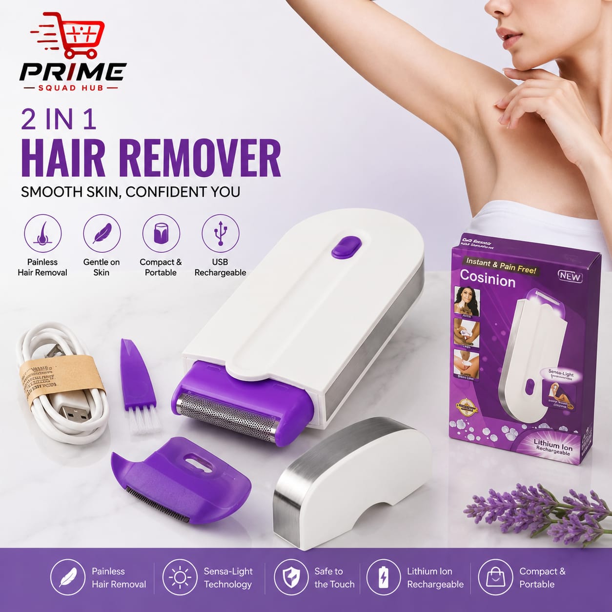 2-in-1 Electric Epilator & Shaver for Women