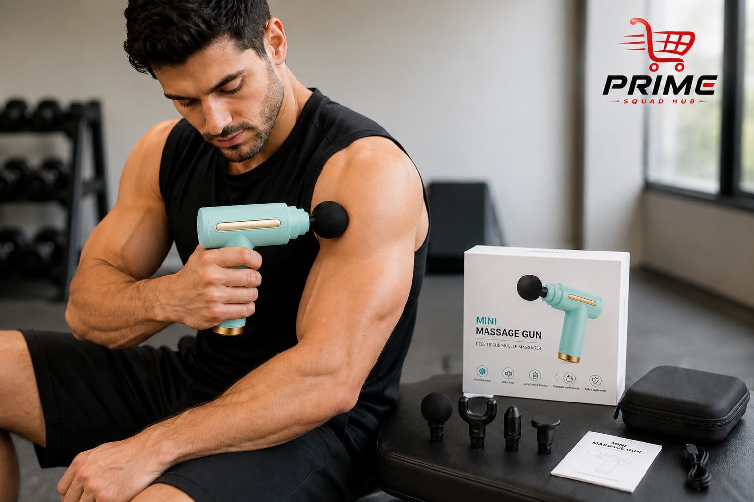 Rechargable Massage Gun with 4 Different Heads